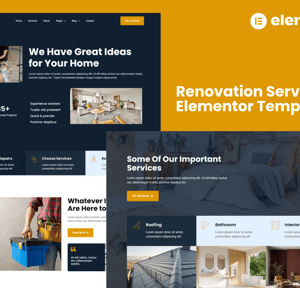 Renoba - Renovation Services Elementor Template Kit